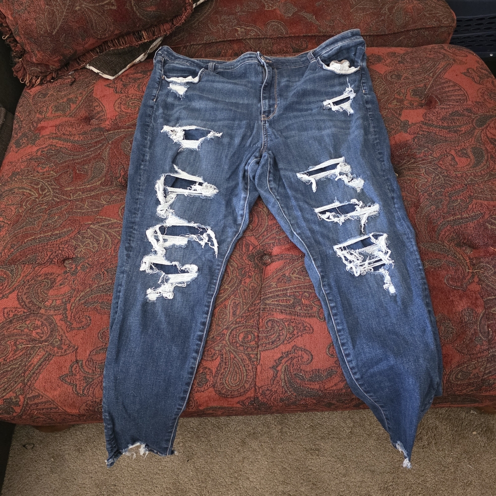 Distressed Blue Jeans